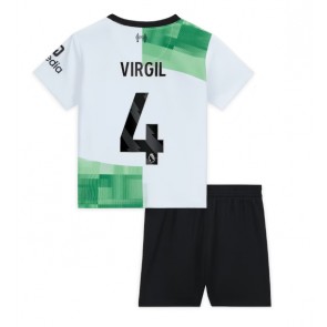 Liverpool Virgil van Dijk #4 kläder Barn 2023-24 Bortatröja Kortärmad (+ korta byxor)